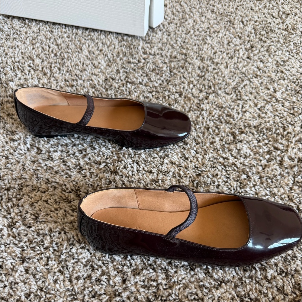 Madewell Greta Dark Brown Patent Flats